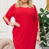 Odziez Damska karko | Sukienka Na Wesele Kimono Plus Size Martina Krysztalki Na Rekawkach Czerwona